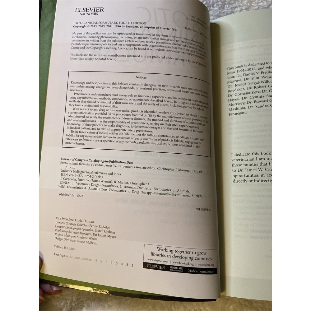 Exotic Animal Formulary by James W. Carpenter 2012 Trade Paperback Fourth Ed - Picture 10 of 11